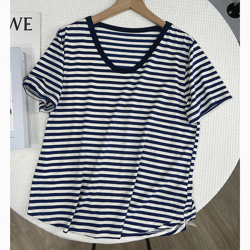 【蛋形领T】软乎乎短袖T夏季显瘦正肩大码高弹力莫代尔上衣U领针织