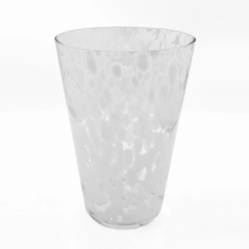 【RS63】摩瑟家居【白色豹纹醒花筒】HC花瓶摆件玻璃花盆