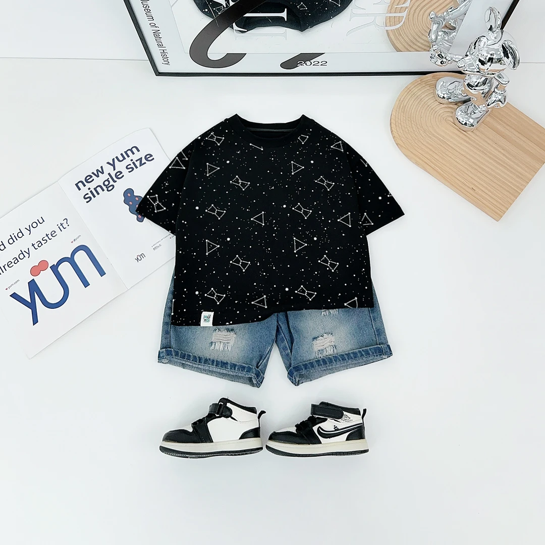 儿童短袖T恤夏季男童上衣2025新款时尚潮牌 BQ25655Y悠悠童话童装