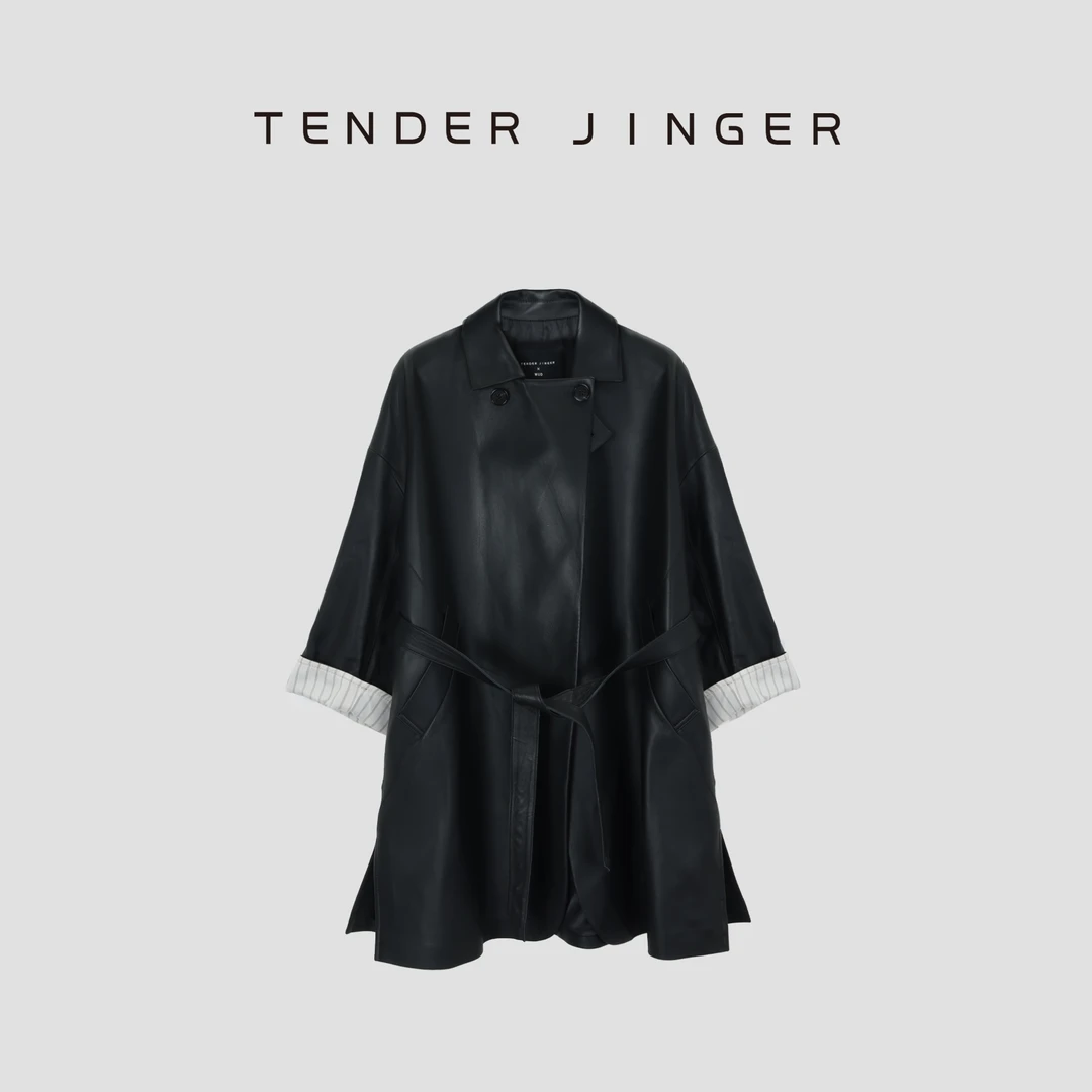 Tender Jinger【X有吾WU·D武学凯】羊皮翻袖真皮皮衣T54MDD30872