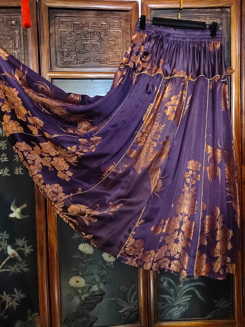 半裙（桑蚕丝老软缎）马面裙.大摆裙