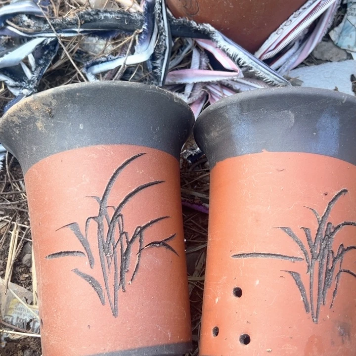 红陶紫砂兰花盆微瑕