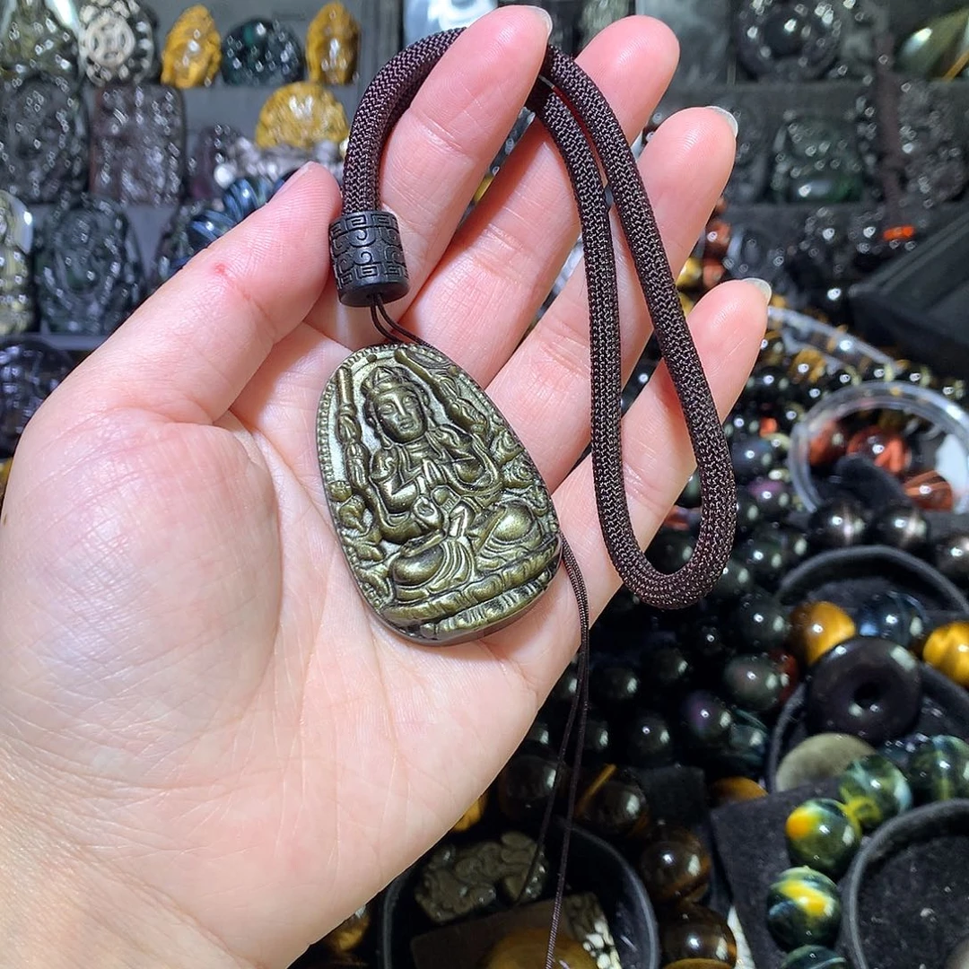 熙****黑曜岩未镶嵌颈饰