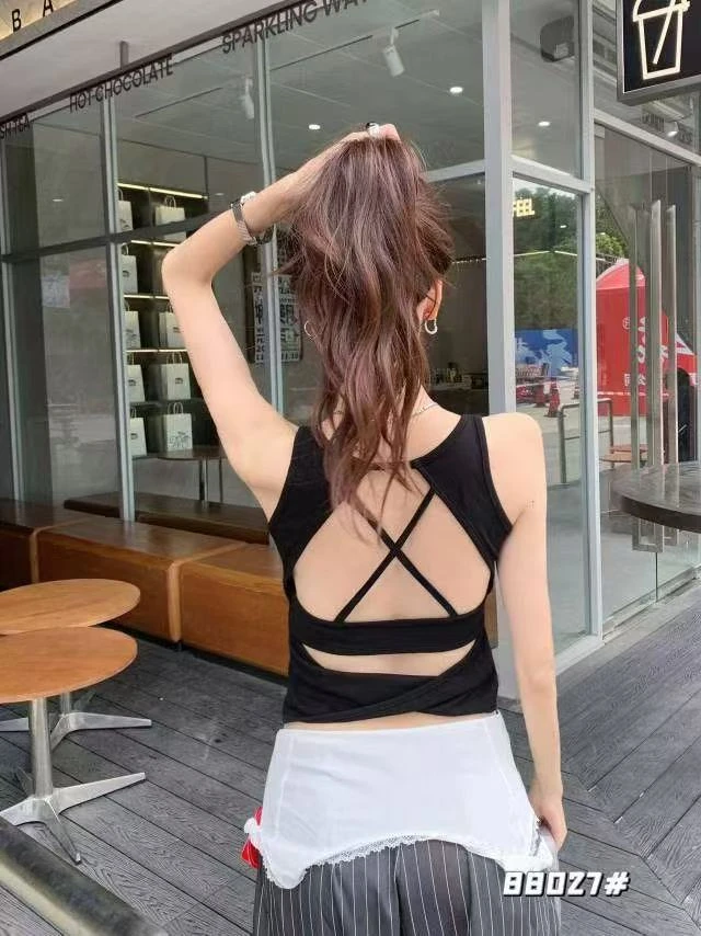阿娟家88024时尚交叉爆款美背背心