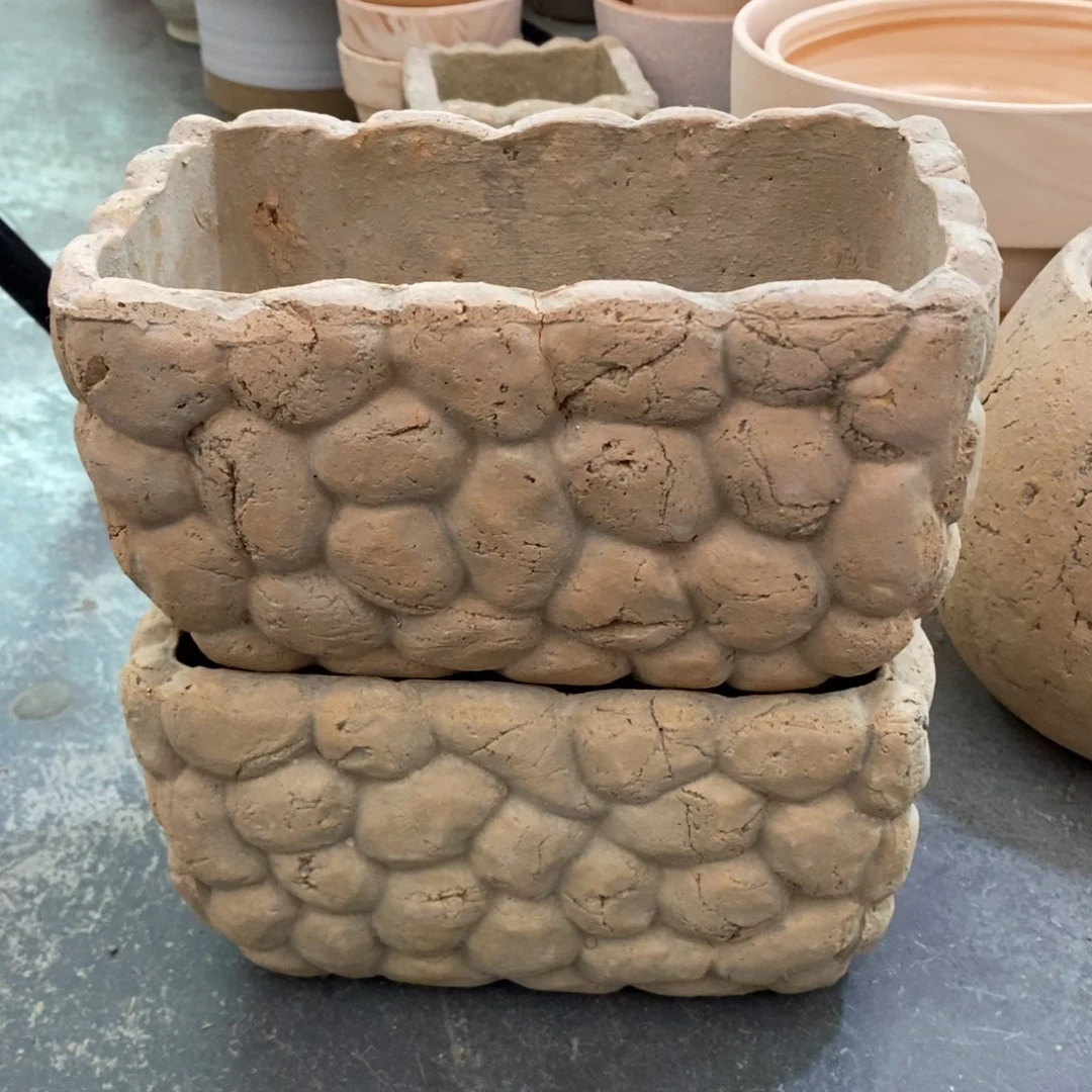 红陶瑕疵鹅卵石 2个