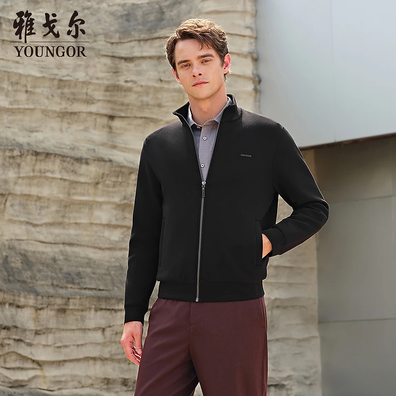 雅戈尔男士秋冬商务休闲美式针织开衫外套VWWY539957 合款
