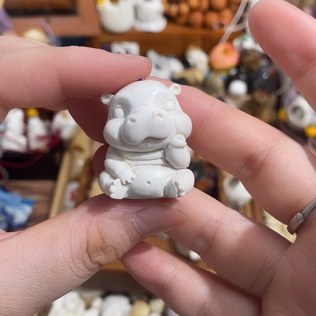 把件鹿骨M24乖乖河马鹿角