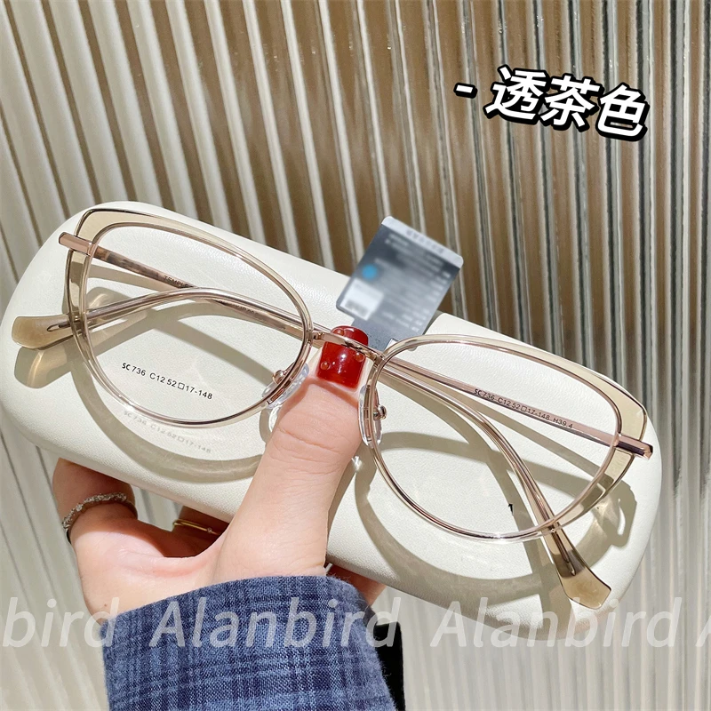 25号【定制】141mm时尚猫眼眼镜超轻可配高度数近视素颜方圆脸显瘦