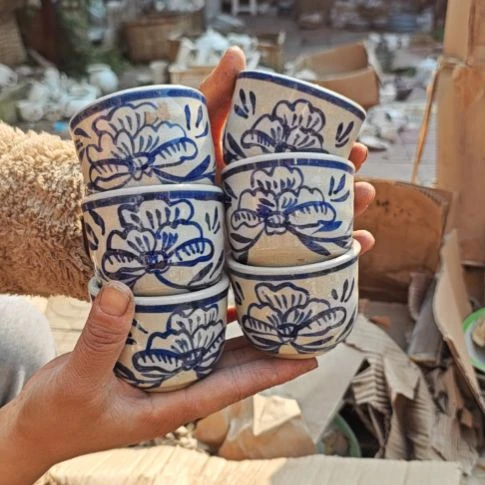 库存微瑕手绘杯子6个