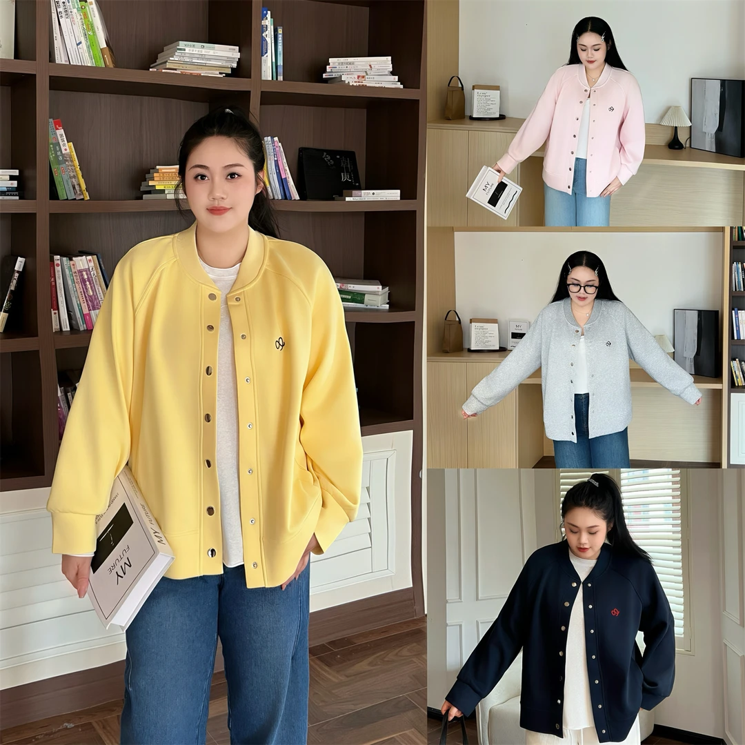 断码捡漏~大码女装秋季显瘦花契200斤薄款卫衣开衫外套14727-F