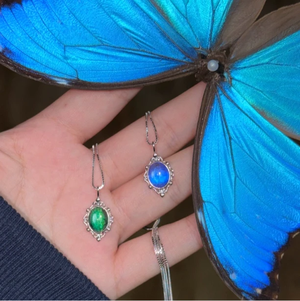 西欧风纯银镂空花边设计款经典复古蝶翅首饰