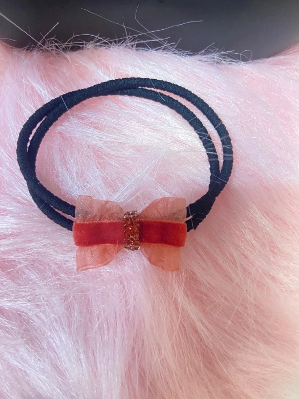 韩国施家名媛优雅砂糖蝴蝶结发圈H307