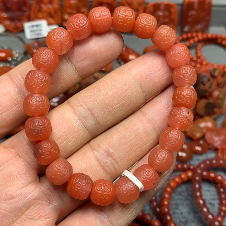 南红玛瑙手串未镶嵌开***K9+’m