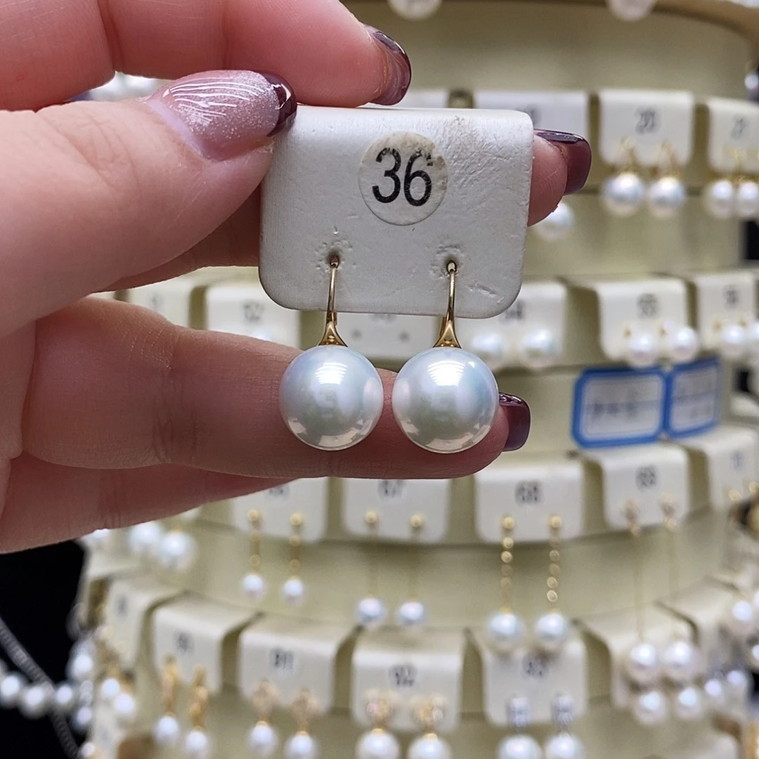 淡水珍珠耳饰18K金镶嵌