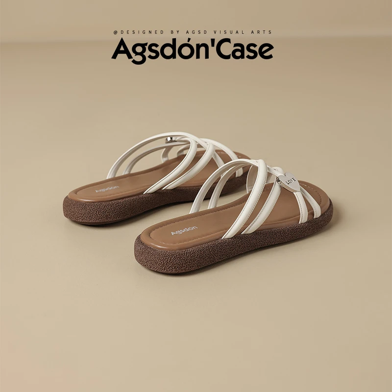 奥古狮登拖鞋女外穿夏2025新款一脚蹬防滑沙滩凉鞋海边配裙子凉拖