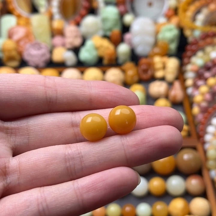 石英质玉（缅黄）未镶嵌珠宝半成品