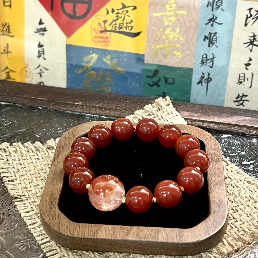 VANJÍ梵极·福禄满堂·红玛瑙大颗粒新中式男女同款手串