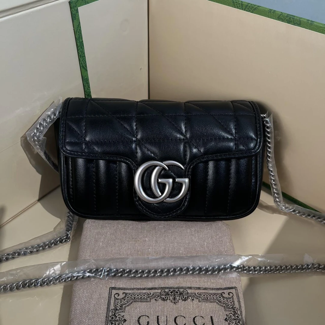 95新 GUCCI/古驰 古驰 黑色新款马蒙mini3075 1145