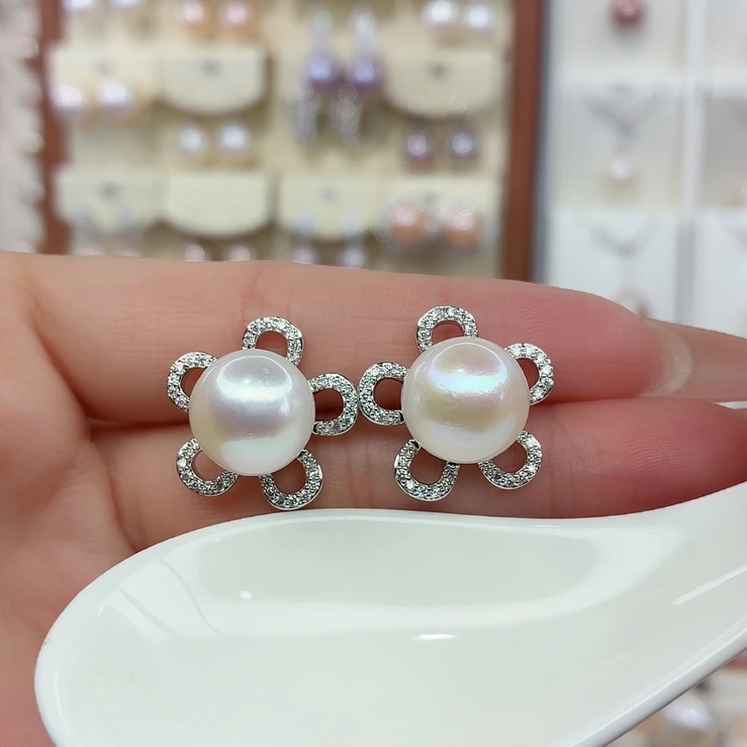 未镶嵌淡水珍珠耳饰F