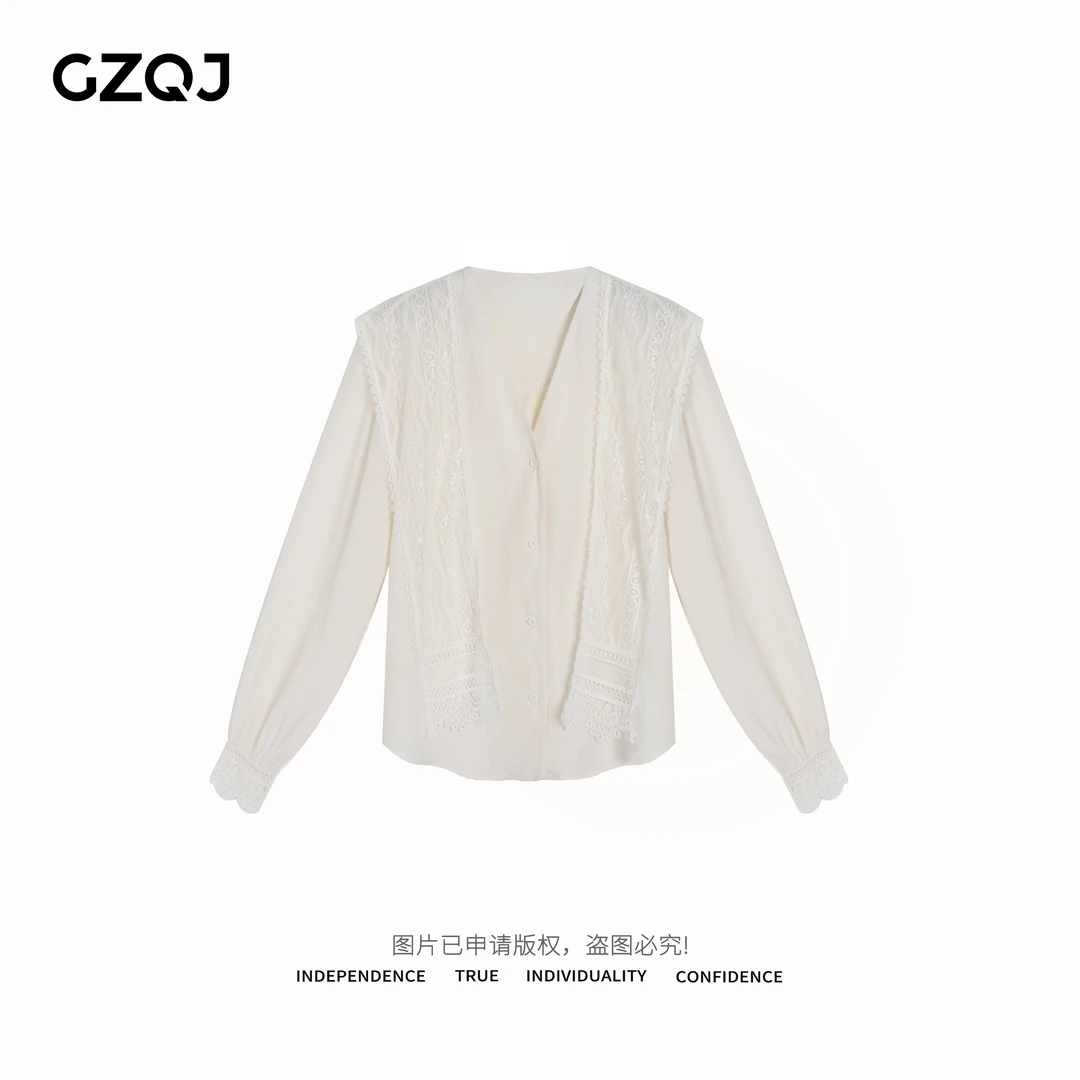 老琴私服【双影绮梦】2025春季新款显瘦衬衫披肩两件套女上衣76076