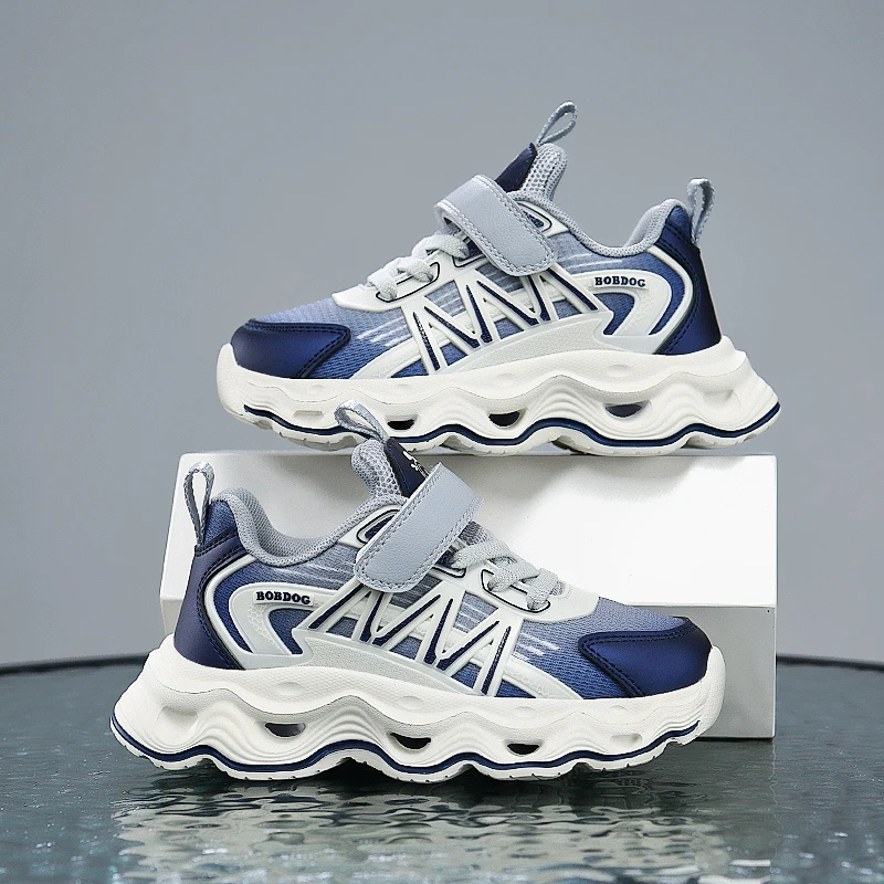 巴布豆2025新款男童鞋春秋季款中大童网面透气网鞋专业儿童跑步鞋