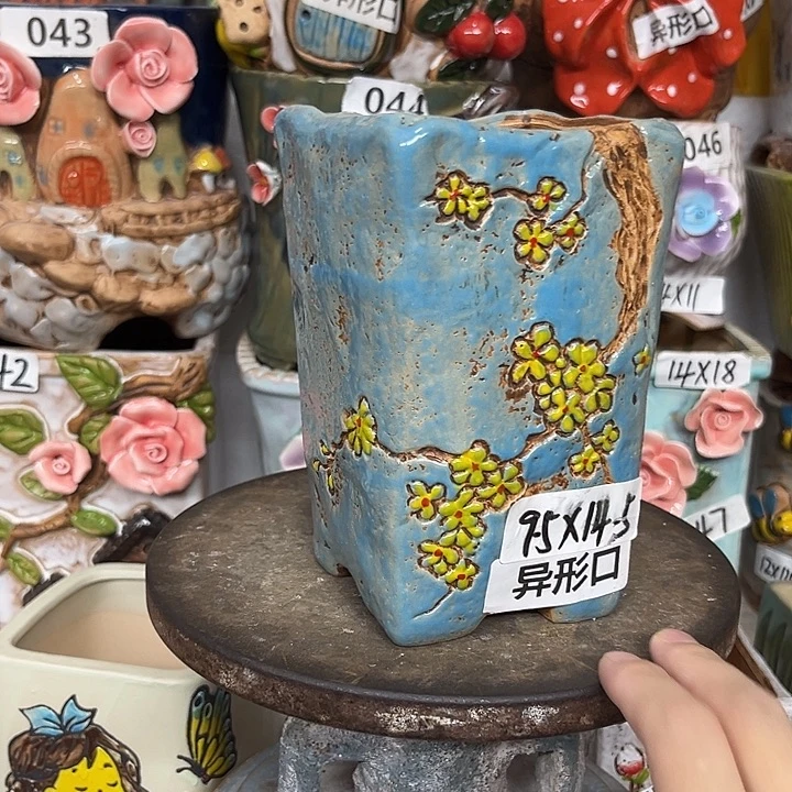 紫砂花盆粗陶材质多肉花盆