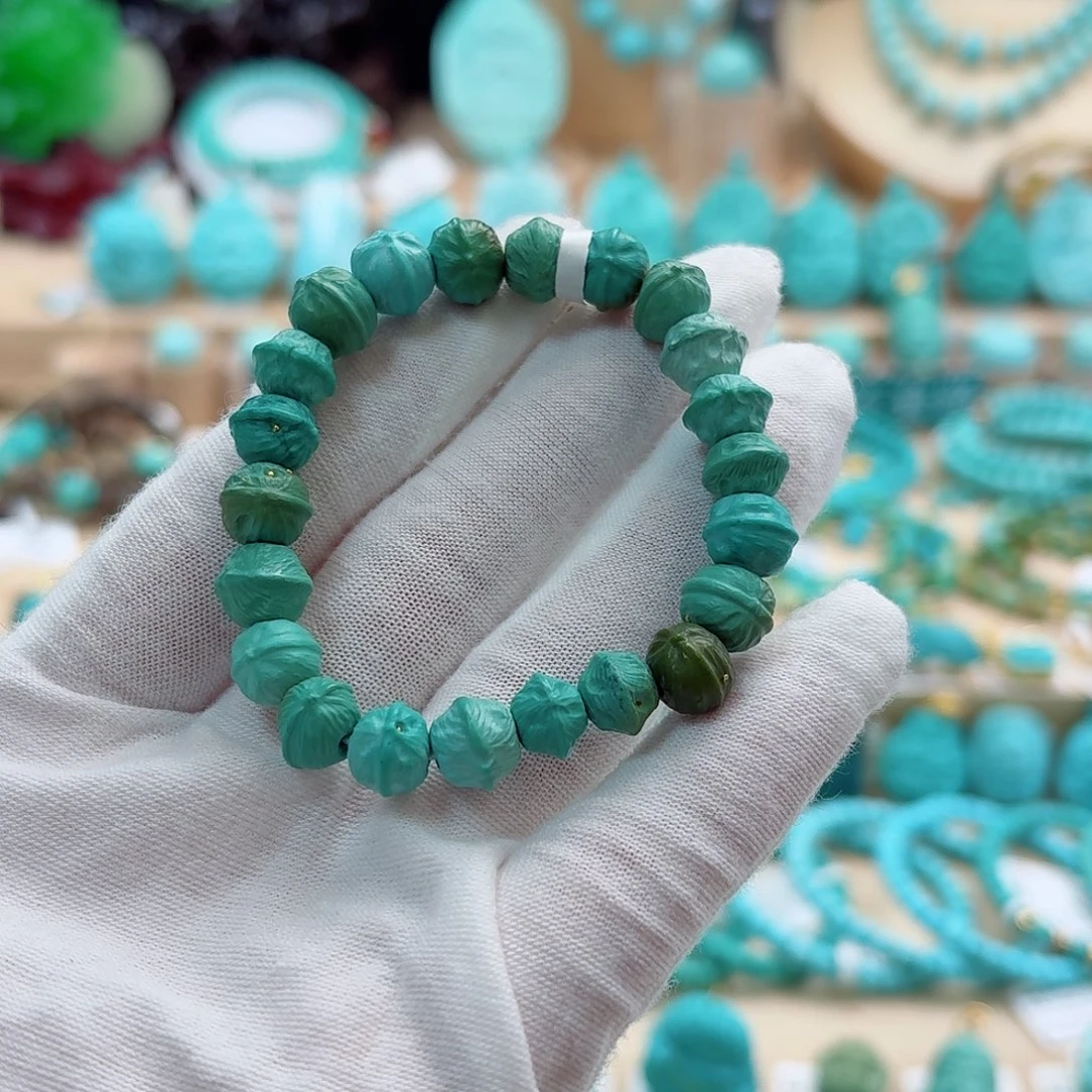 绿松石18K金镶嵌珠宝奇石