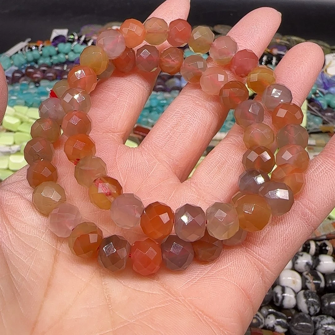 玛瑙/玉髓合金珠宝半成品南红单圈8mm一条