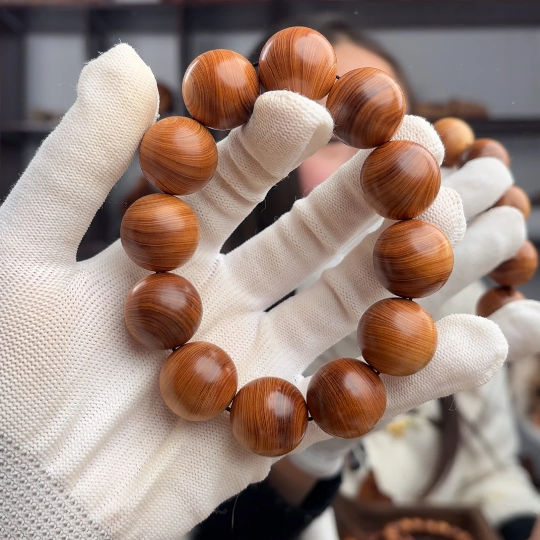 柏木（崖柏）手串/手链 红油蚕丝2.0骨料药香43.3