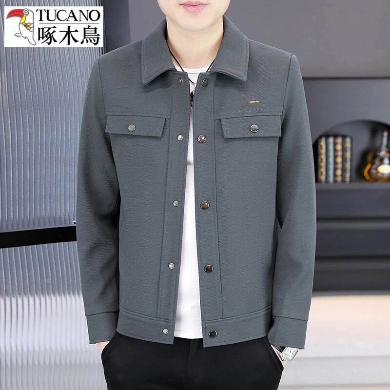 TUCANO/啄木鳥2025春季新款男士翻领韩版休闲夹克上衣男夹克外套