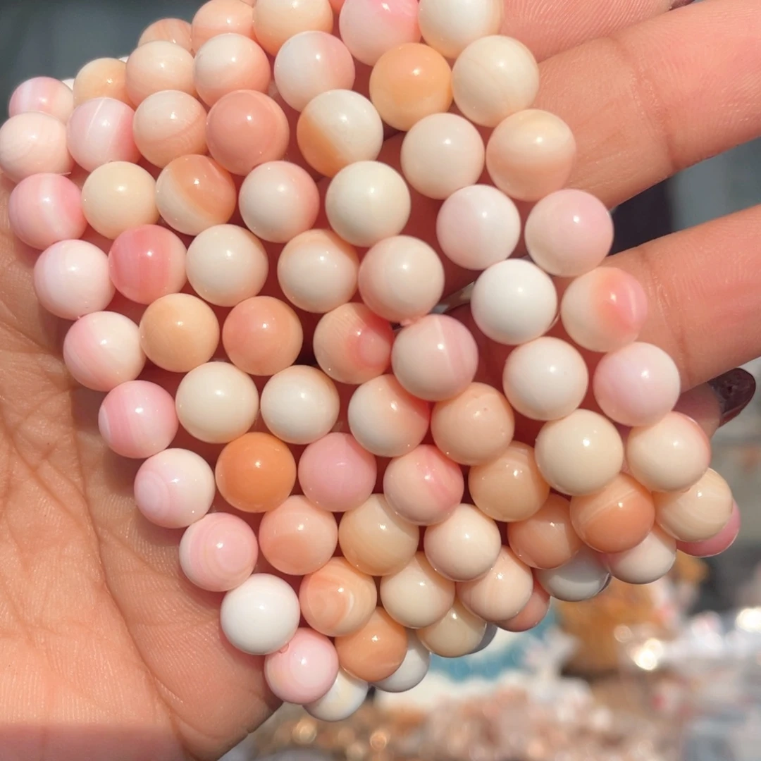 水晶手串未镶嵌8mm粉贝手串多样性发其一