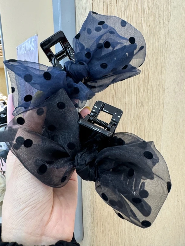 泡菜波点欧根纱抓夹