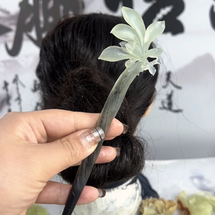定制蛇纹石玉毛货发饰
