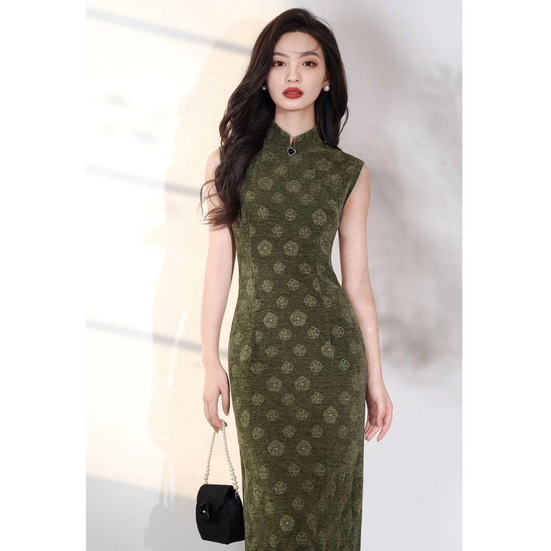 【素雅天成】中国风少女气质传统款旗袍新中式日常旗袍单层衣长125