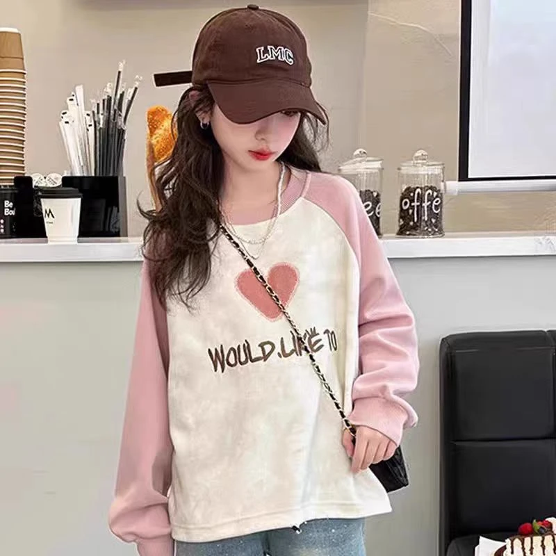 华复合牛奶丝女童卫衣春秋款2025新款洋气儿童秋秋季POLO领上衣
