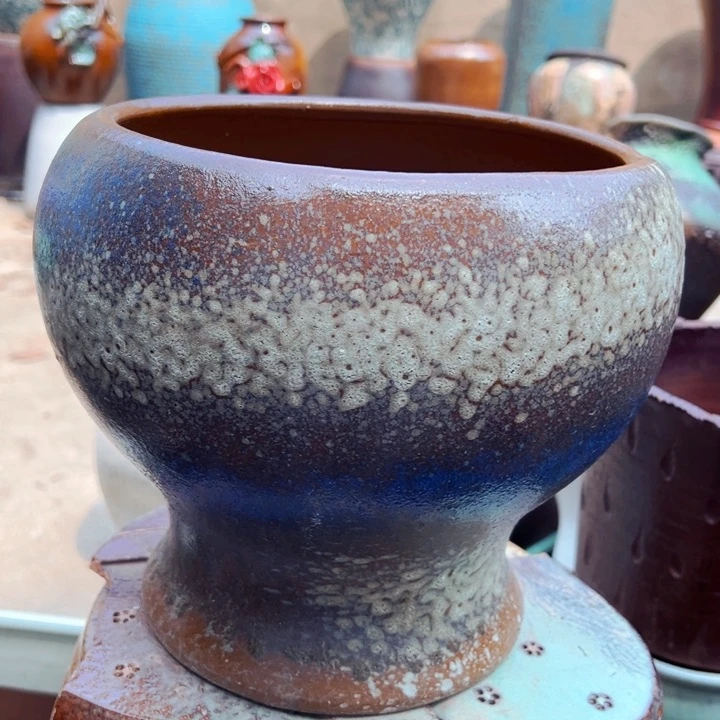 紫砂花盆高约23口约20瑕疵一个