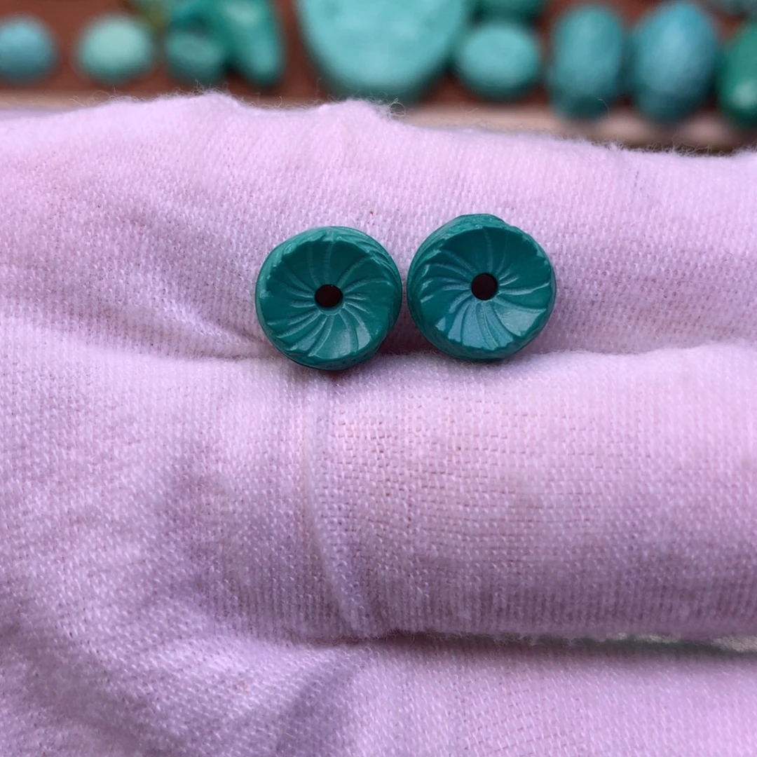 原生态散珠配珠羽毛扣一对卡10