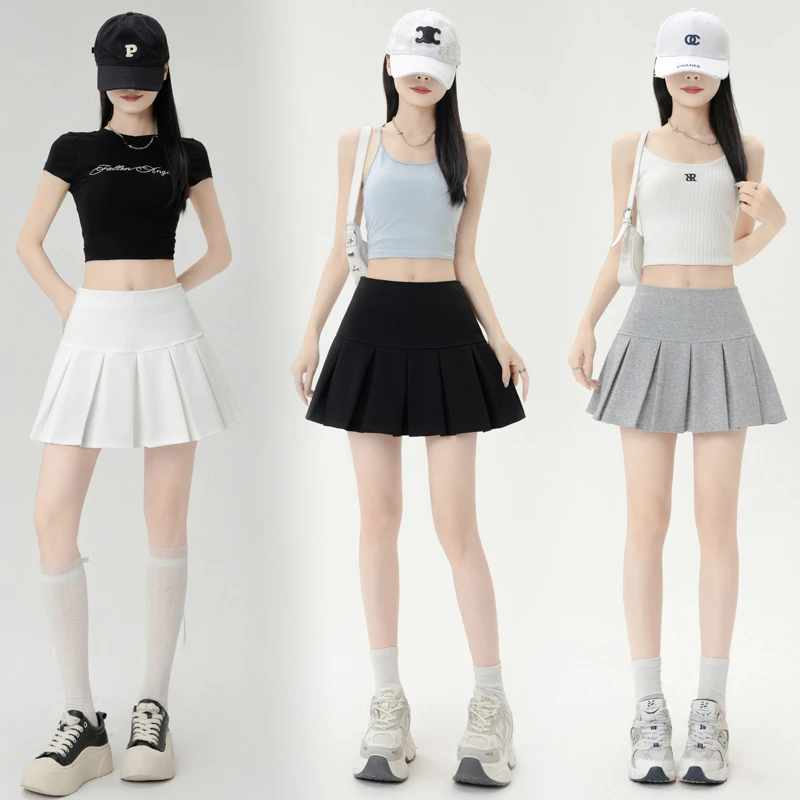 百搭高腰半身裙女式四季百褶短裙韩版学院风夏季春夏