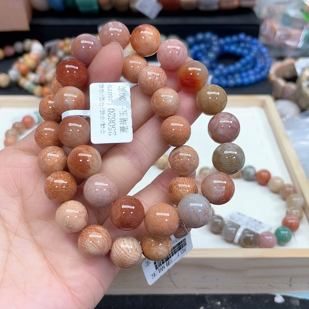 硅化珊瑚（珊瑚玉）手串未镶嵌漫***滩729