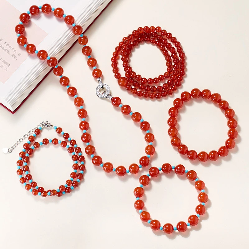 钛钢玻璃项链 天然女新中式Chocker国风珠宝锁骨链本命