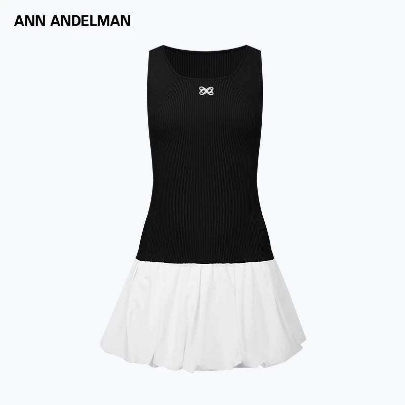 ANN ANDELMAN 25秋冬 时尚设计无袖圆领套头拼接花苞连衣裙