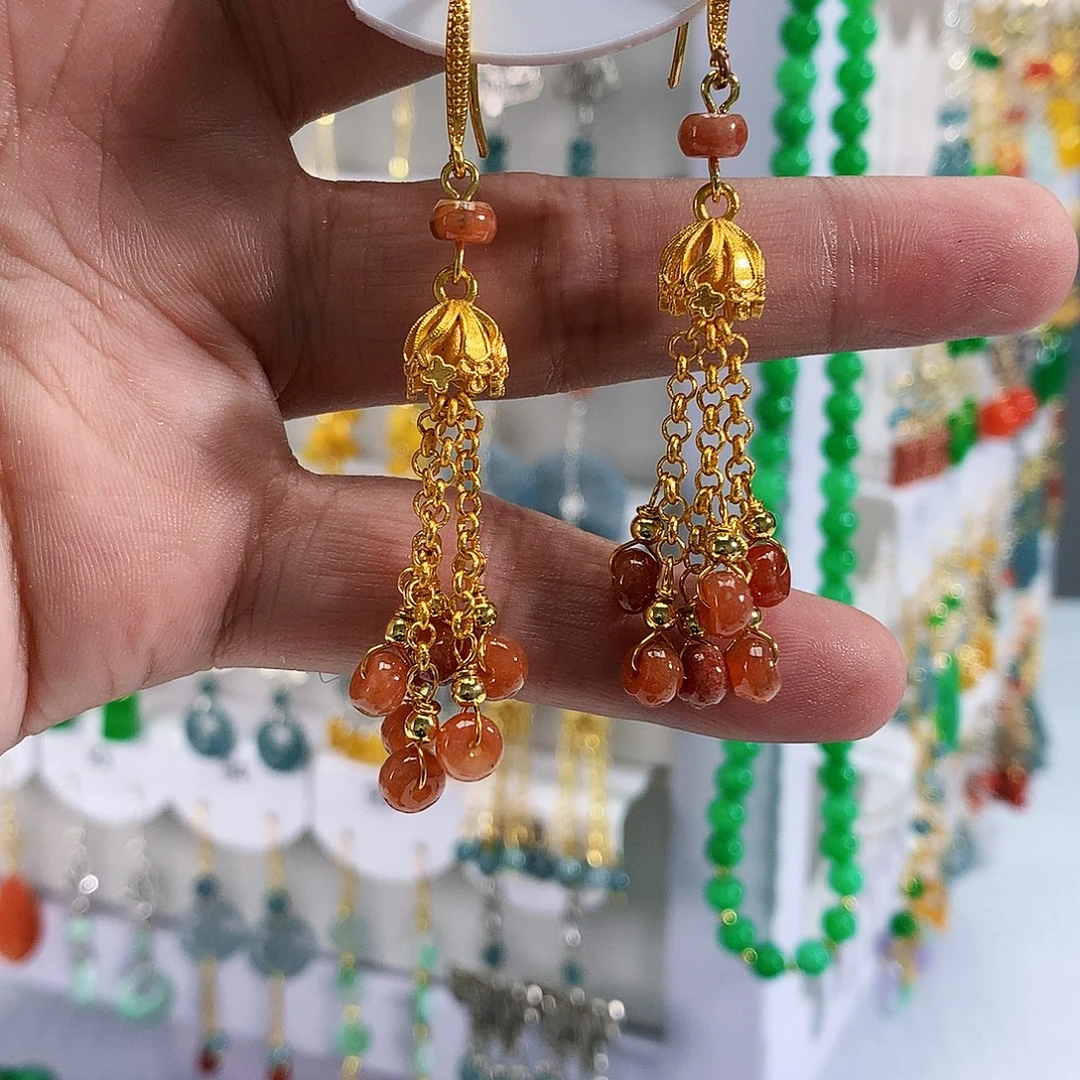 翡翠未镶嵌耳饰耳坠