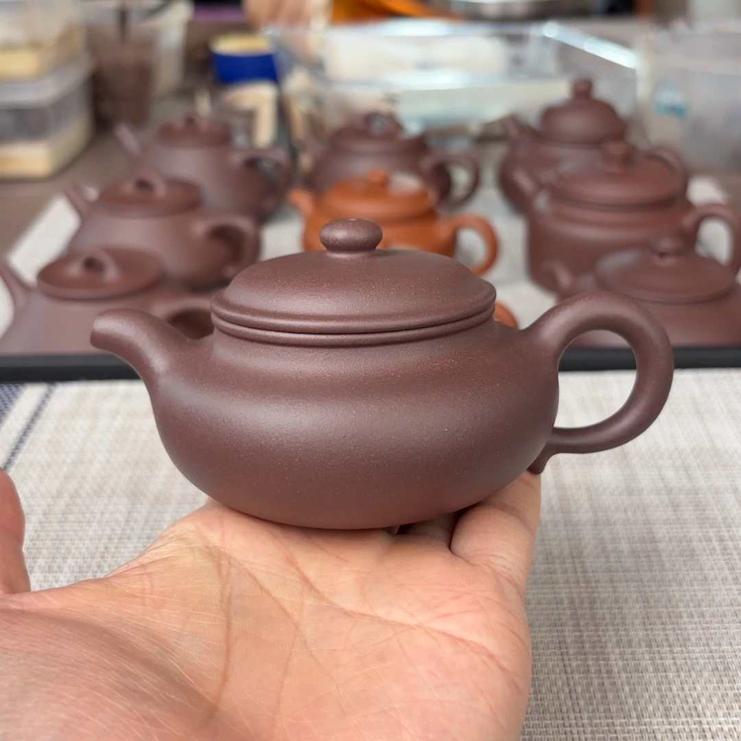 紫砂茶壶半手工老紫泥仿古壶150cc