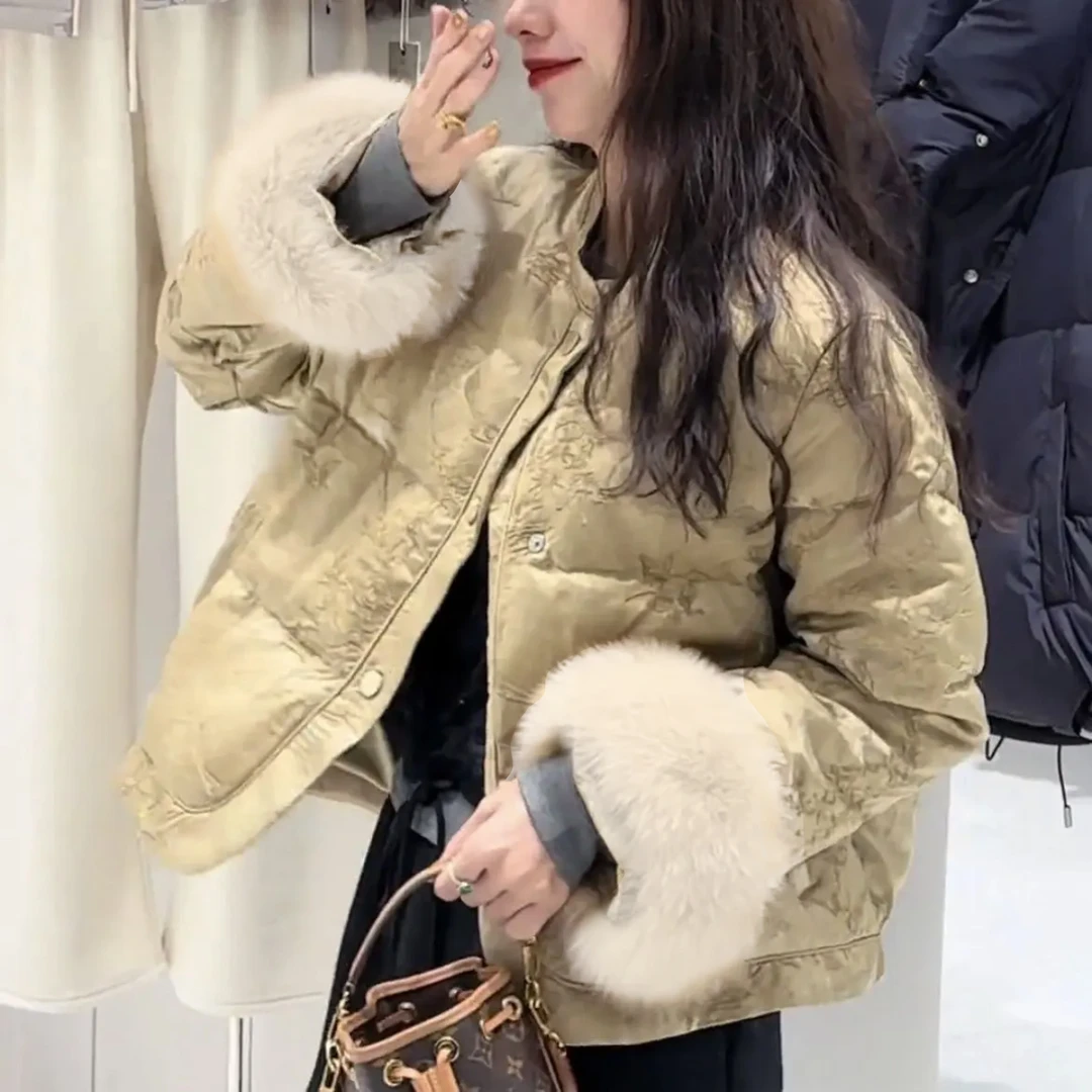 jx2024新中式冬季新款时尚百搭重工保暖棉服国风复古夹棉外套