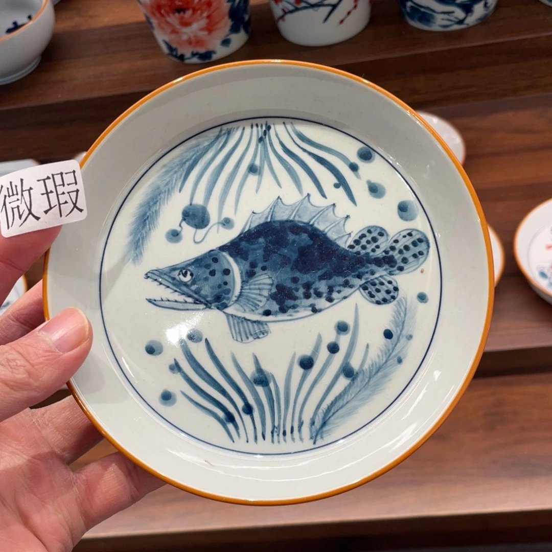 釉下手绘茶具微瑕