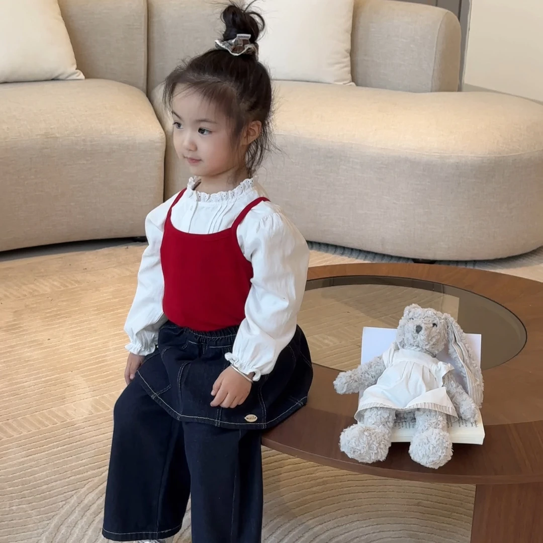 【Golden cherry】女童红色洋气百搭吊带283058