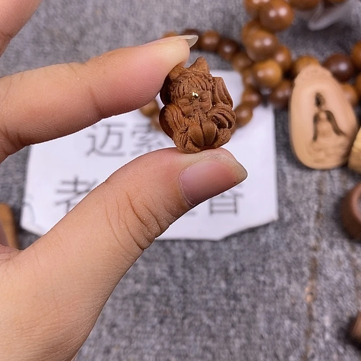 菲***莱檀香木手串/手链老山檀香凤九配饰
