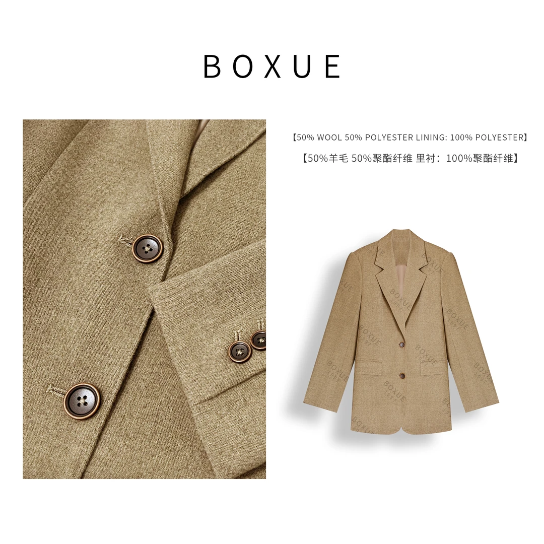 BOXUE‘’浪漫信封‘’2025春季新款高级感羊.毛大衣外套#250108W33