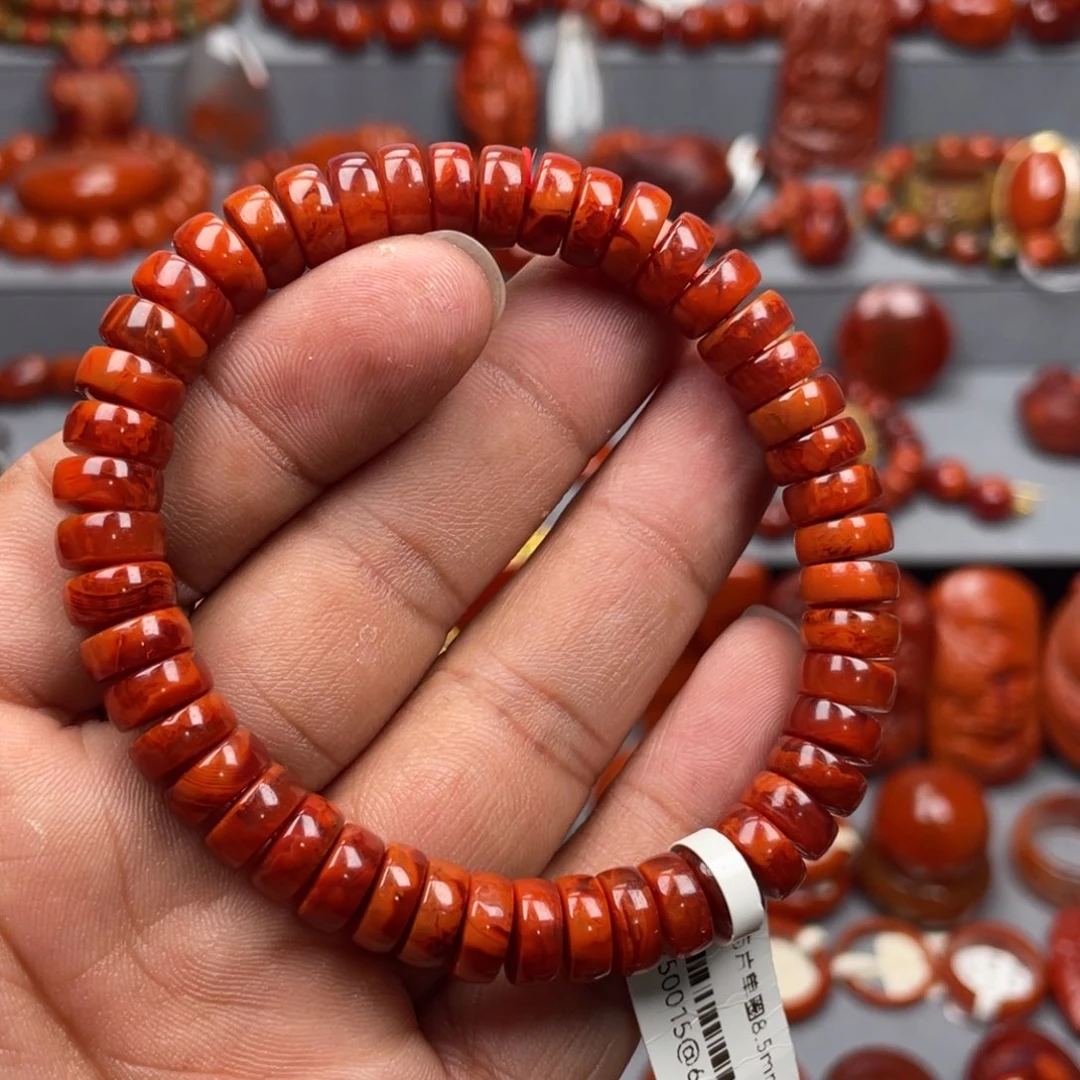 南红玛瑙未镶嵌珠宝奇石单圈8➕