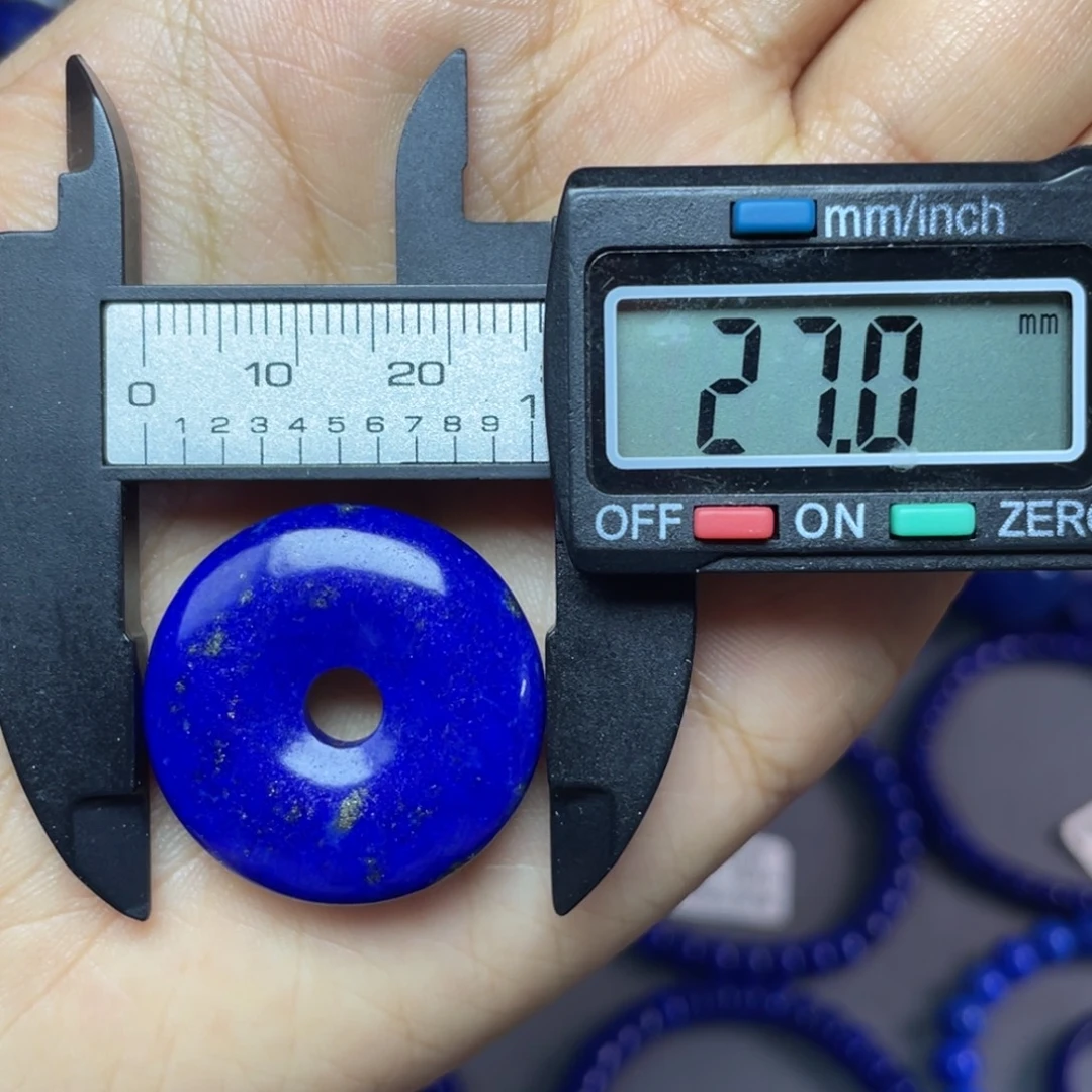 青金石未镶嵌27mm平安扣吊坠